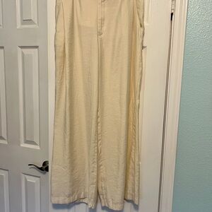 Zara Women’s Cream Wide-Leg Pants Size L